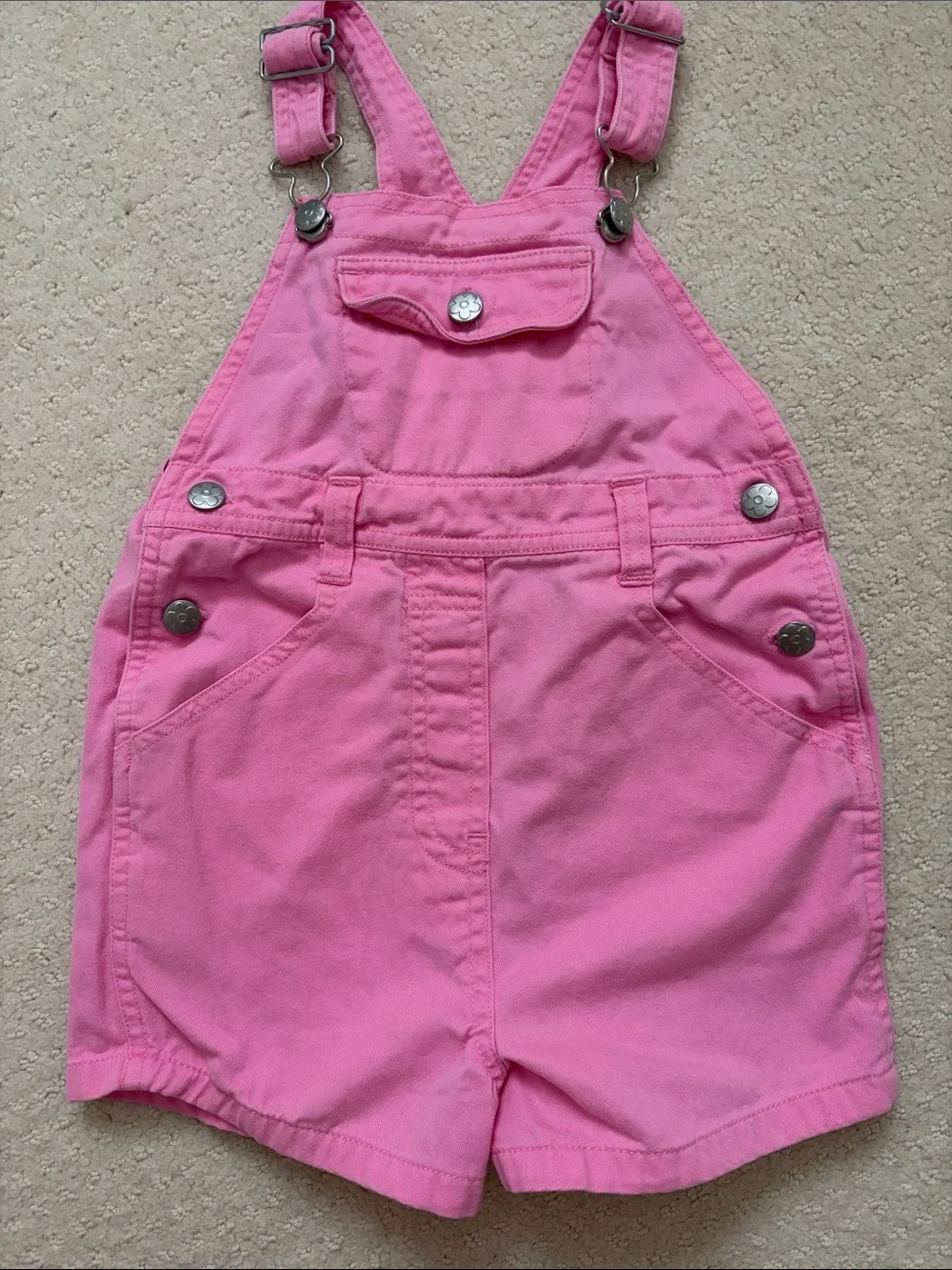 Northwest Blue Pink Short Overalls with Silver Hardware